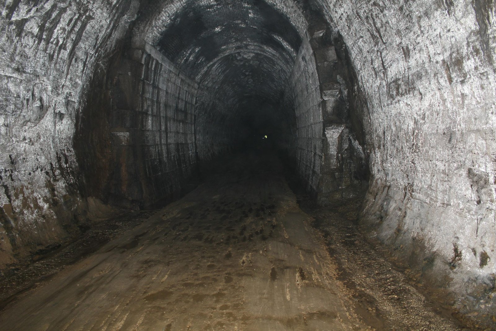 Brick and stone lined section